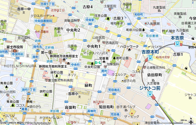 カトーオプティカ吉原店付近の地図
